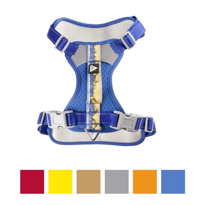 adjustable comfort safety dog harness - front view with 3M reflective strips